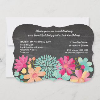 Mädchen 2. Geburtstag Party Nummer Foto Einladung