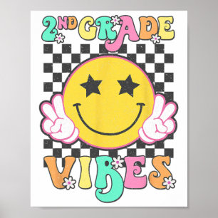 Mädchen 2. Klasse Vibes Lächeln Gesicht Zurück zur Poster