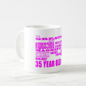 Mädchen-35. Geburtstage rosa beststes Kaffeetasse (Vorderseite Links)
