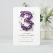 Mädchen 3. Geburtstag Blumenladen Einladung (Stehend Vorderseite)