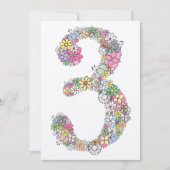 Mädchen 3. Geburtstag Party Custom Einladung (Vorderseite)