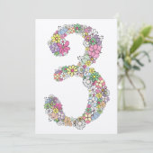 Mädchen 3. Geburtstag Party Custom Einladung (Stehend Vorderseite)