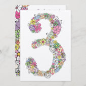 Mädchen 3. Geburtstag Party Custom Einladung (Vorne/Hinten)