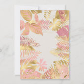 Mädchen 3. Geburtstag Pink Gold Ecru Safari Einladung (Rückseite)