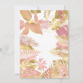 Mädchen 3. Geburtstag Pink Gold Safari Einladung (Rückseite)