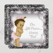 Mädchen 3. Geburtstags-Party Einladung (Vorne/Hinten)