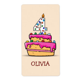 Mädchen 4. Geburtstag, 4. auf Sweet Pink Cake