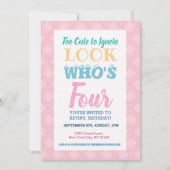 Mädchen 4. Geburtstag Einladung Redewendungen (Vorderseite)