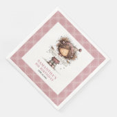 Mädchen 4. Geburtstagsfeier Eigenwillig Whimsical Serviette (Ecke)