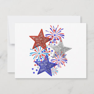 Mädchen 4. Juli Frauen Red White Blue Star Amerika Einladung