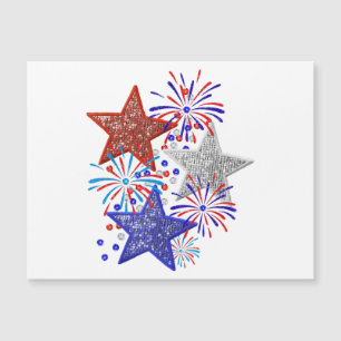 Mädchen 4. Juli Frauen Red White Blue Star Amerika Magnetkarte