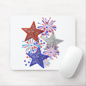 Mädchen 4. Juli Frauen Red White Blue Star Amerika Mousepad (Mit Mouse)