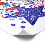 Mädchen 4. Juli Frauen Red White Blue Star Amerika Poster (Ecke)