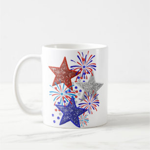 Mädchen 4. Juli Frauen Rot Weiß Blau Stern Amerika Kaffeetasse