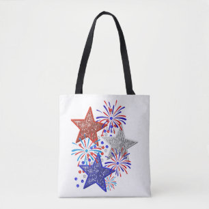 Mädchen 4. Juli Frauen Rot Weiß Blau Stern Amerika Tasche