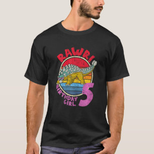 Mädchen 5. Geburtstag I Rawr! Ankylosaurus I Famil T-Shirt