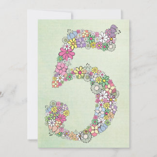 Mädchen 5. Geburtstagsparty Custom Einladung