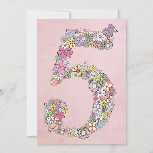 Mädchen 5th Birthday Party Custom Einladung (Vorderseite)