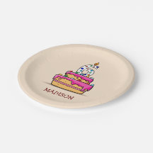 Mädchen 6. Geburtstag, 6. auf Sweet Pink Cake