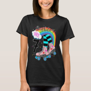 Mädchen 7. Geburtstag Roller Skate Geburtstagsfami T-Shirt