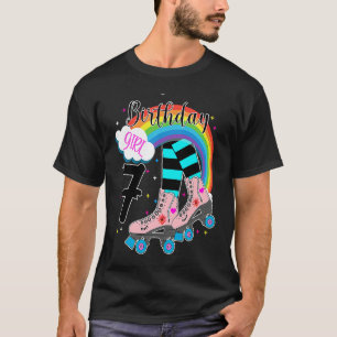 Mädchen 7. Geburtstag Roller Skate Geburtstagsfami T-Shirt