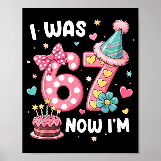 Mädchen 7. Geburtstag Sechs Sieben 6 Poster (Vorne)