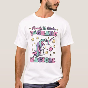 Mädchen 7. Klasse Zurück zur Schule Magisches Einh T-Shirt