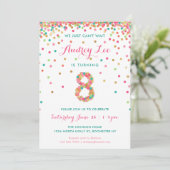 Mädchen 8. Geburtstag Einladung Geburtstagsparty (Stehend Vorderseite)