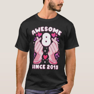 Mädchen, 8. Geburtstag, geboren 2015, K-Pop heart, T-Shirt