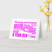 Mädchen 8. Geburtstag : Rosa Besten 8 Jahre alt Karte (Gelbe Blume)