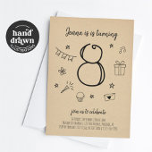 Mädchen 8. Geburtstagsparty Einladung