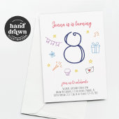 Mädchen 8. Geburtstagsparty Einladung