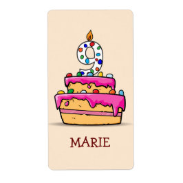 Mädchen 9. Geburtstag, 9. auf Sweet Pink Cake