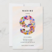 Mädchen 9. Geburtstag 9. Geburtstag Party Einladung (Vorderseite)