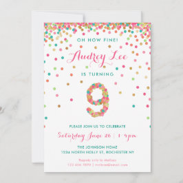 Mädchen 9. Geburtstag Einladung Geburtstagsparty