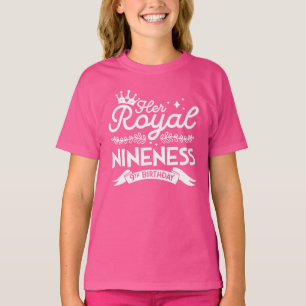 Mädchen 9. Geburtstag Ihre königliche Ninenheit T-Shirt