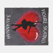 Mädchen Abbildung Skaten Chalkboard Herz mit Namen Fleecedecke (Vorderseite (Horizontal))