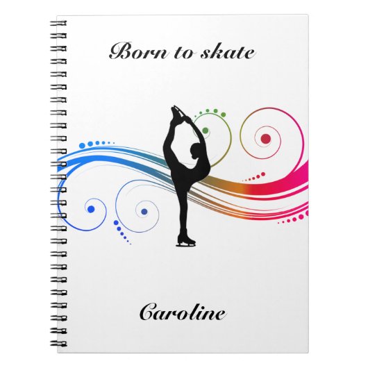 Mädchen Abbildung Skaten Custom Spiral Foto Notebo Notizblock (Vorderseite)