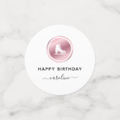 Mädchen Abbildung Skaten Geburtstag Rose Gold Ice  Konfetti (Klein Vorderseite)