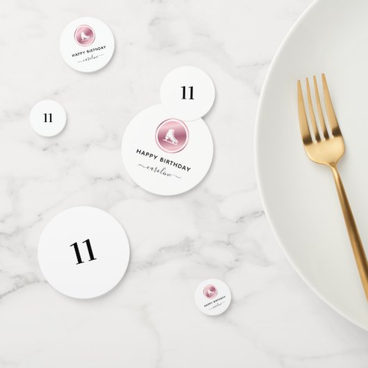 Mädchen Abbildung Skaten Geburtstag Rose Gold Ice  Konfetti (Gruppe)