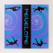 Mädchen Abbildung Skaten Personalisiert Puzzle (Horizontal)