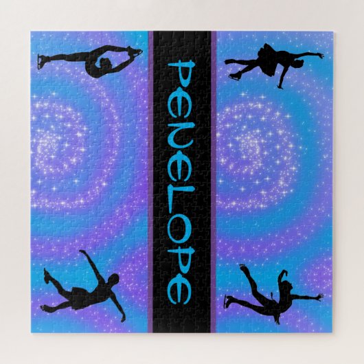 Mädchen Abbildung Skaten Personalisiert Puzzle (Horizontal)