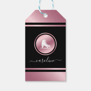 Mädchen Abbildung Skaten Rose Gold Ice Skate Name Geschenkanhänger