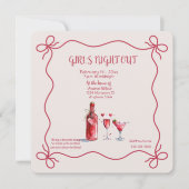 Mädchen-Abend Valentins-Party Einladung (Vorderseite)