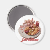 Mädchen-Abendessen Süße Snack-Platte Illustration Magnet (Vorderseite/Rückseite)