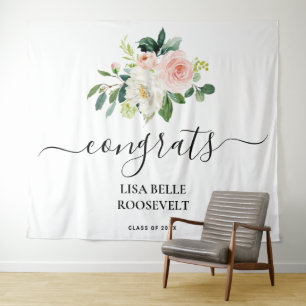 Mädchen-Abschluss-Congrats-Backdrop-Fotobooth Wandteppich