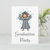 Mädchen-Absolvent-Feier Einladung (Stehend Vorderseite)