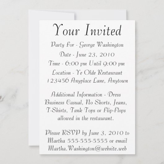 Mädchen-Absolvent-Feier Einladung (Rückseite)