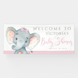 Mädchen Adorable Elephant Baby Shower Banner