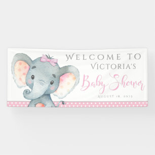 Mädchen Adorable Elephant Baby Shower Banner
